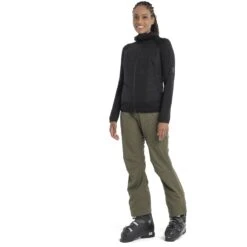 Icebreaker Veste à Capuche Femme - Quantum Hybrid - Noir 12 Icebreaker Veste à Capuche Femme - Quantum Hybrid - Noir -Icebreaker icebreaker womens quantum hybrid long sleeve zip hoodie black model 3 1535734