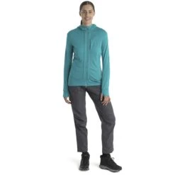 Icebreaker Veste à Capuche Couche Intermédiaire Femme - Quantum III - Flux Green/Ether 13 Icebreaker Veste à Capuche Couche Intermédiaire Femme - Quantum III - Flux Green/Ether -Icebreaker icebreaker womens quantum iii long sleeve zip hood midlayer flux green ether model 3 1535759