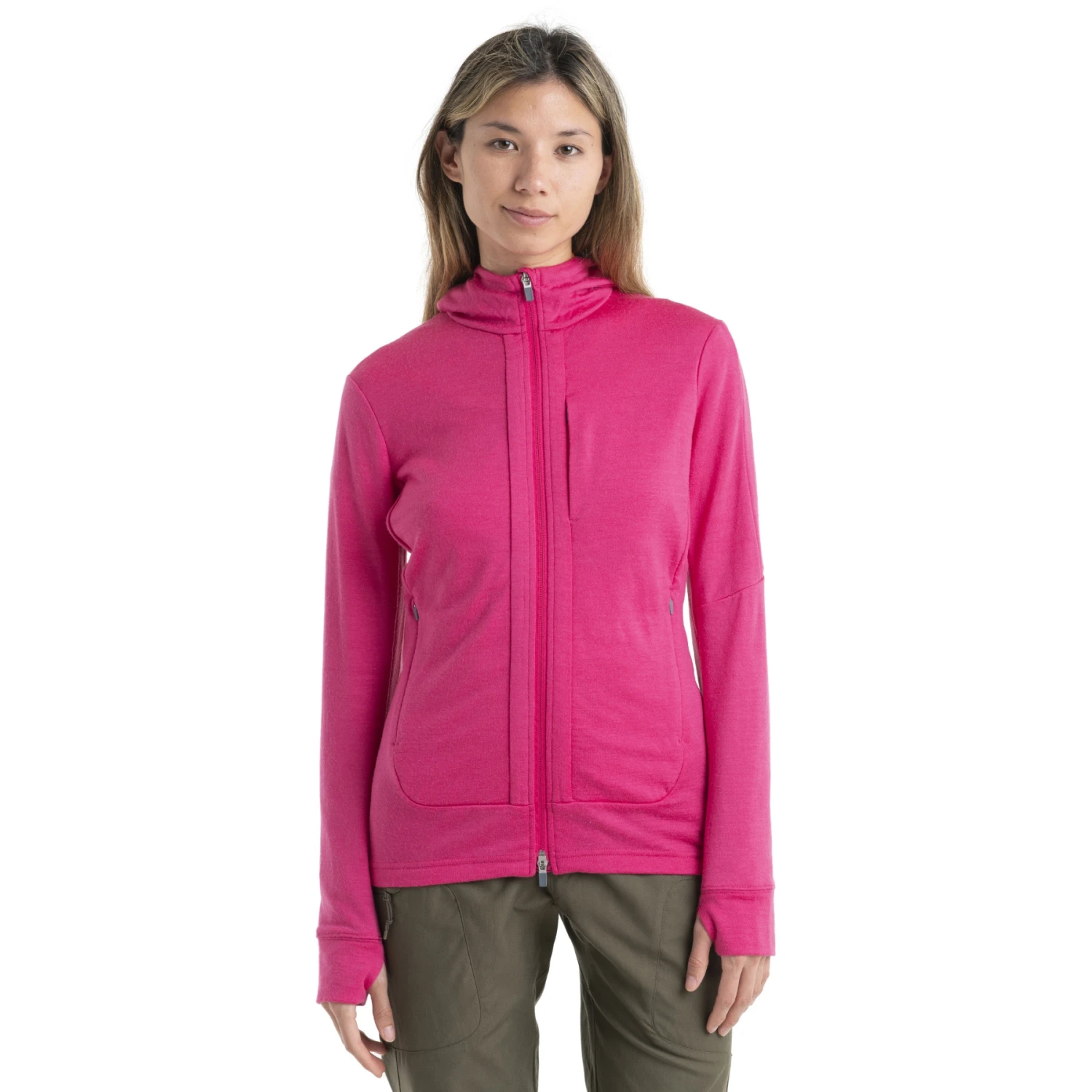 Icebreaker Veste à Capuche Couche Intermédiaire Femme - Quantum III - Tempo/Electron Pink 1 Icebreaker Veste à Capuche Couche Intermédiaire Femme - Quantum III - Tempo/Electron Pink