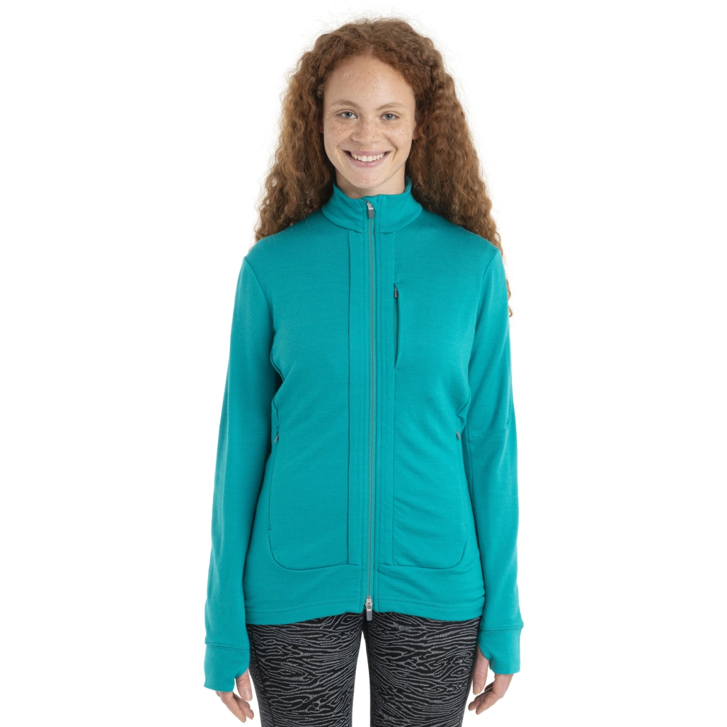 Icebreaker Veste Couche Intermédiaire Femme - Quantum III - Flux Green 1 Icebreaker Veste Couche Intermédiaire Femme - Quantum III - Flux Green