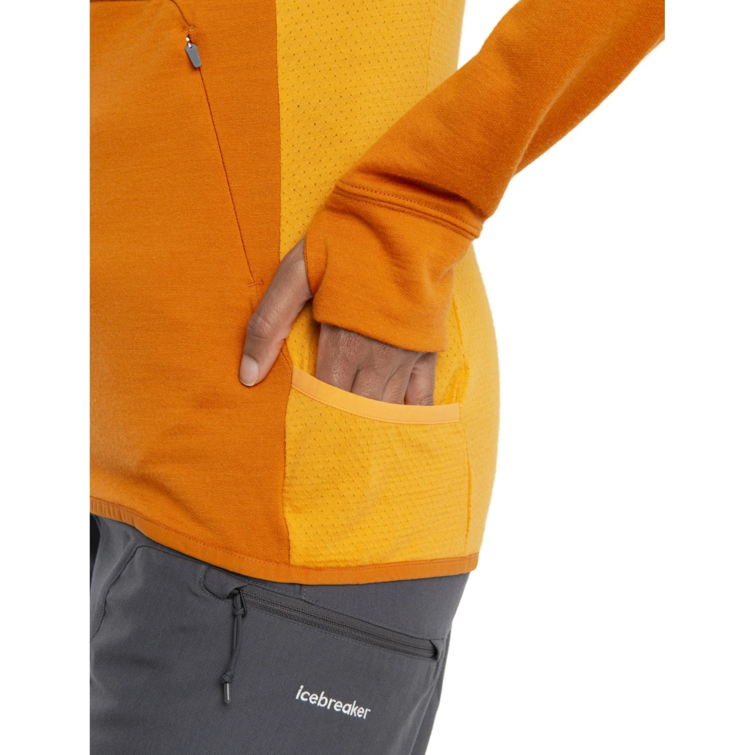 Icebreaker Veste à Capuche Femme - Quantum ZoneKnit™ - Earth/Solar 6 Icebreaker Veste à Capuche Femme - Quantum ZoneKnit™ - Earth/Solar – Image 6