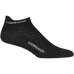 Icebreaker Chaussettes Femme - Run+ Ultralight Micro - Noir/Snow