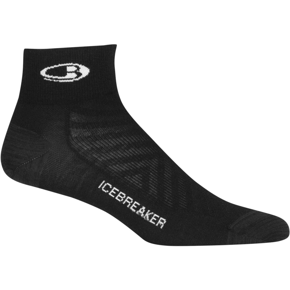 Icebreaker Chaussettes Femme - Run+ Ultralight Mini - Noir/Snow 1 Icebreaker Chaussettes Femme - Run+ Ultralight Mini - Noir/Snow