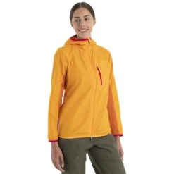 Icebreaker Veste Coupe-Vent Femme - Shell+™ Cotton - Solar/Earth/Electron Pink
