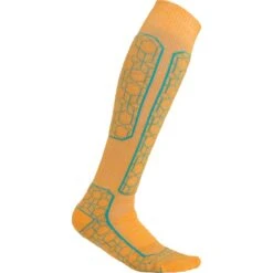 Icebreaker Chaussettes Femme - Ski+ Medium OTC Alpine Geo - Solar/Flux Green