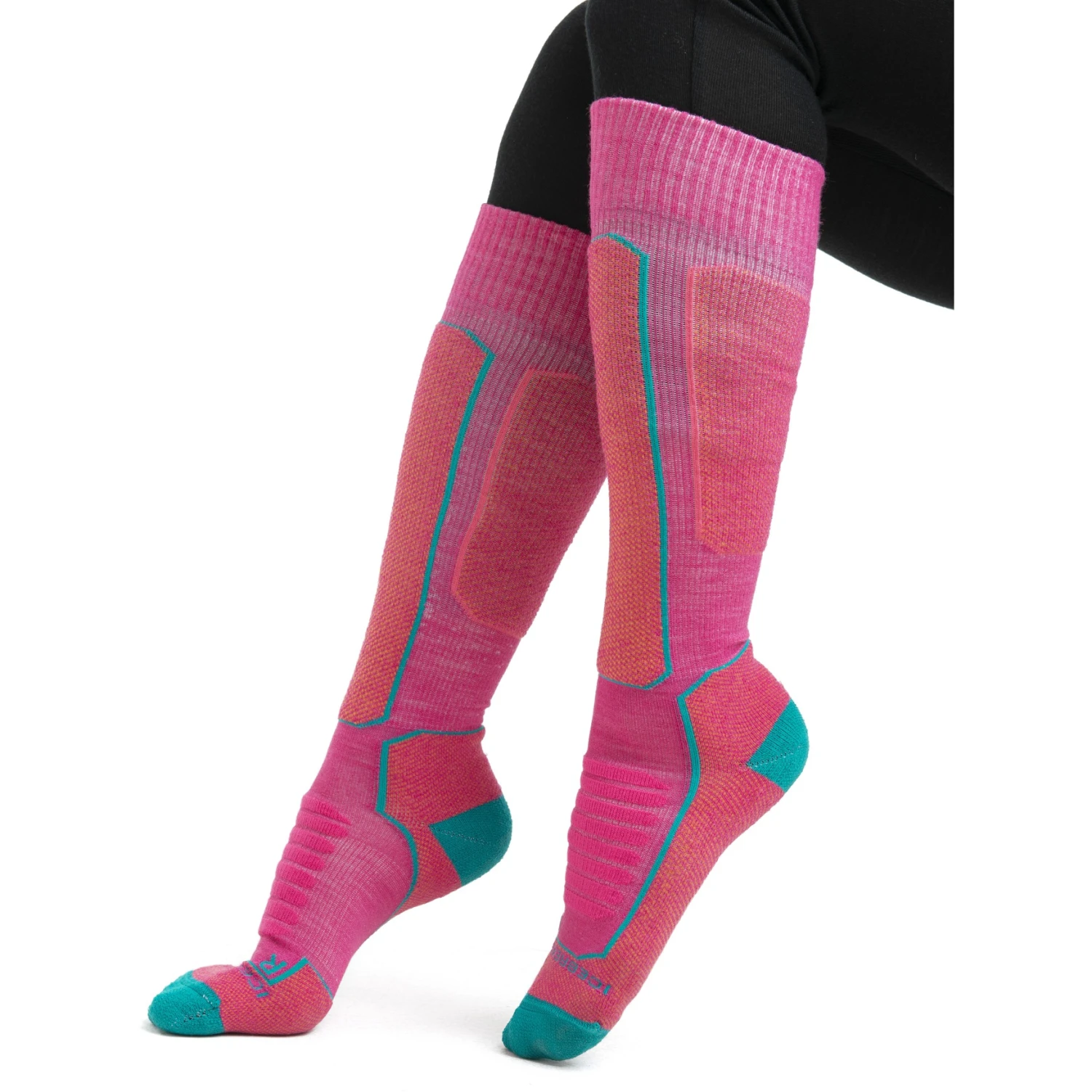 Icebreaker Chaussettes Femme - Ski+ Medium OTC - Tempo/Flux Green/Earth 2 Icebreaker Chaussettes Femme - Ski+ Medium OTC - Tempo/Flux Green/Earth – Image 2