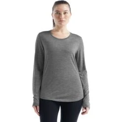 Icebreaker T-Shirt Manches Longues Femme - Sphere II - Metro Heather