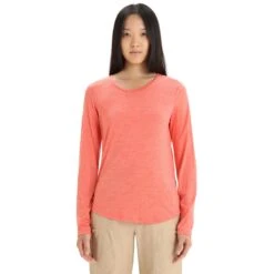 Icebreaker T-Shirt Manches Longues Femme - Sphere II - Vibrant Earth Hthr