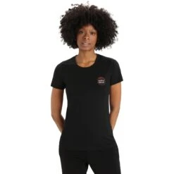 Icebreaker T-Shirt Femme - Tech Lite II Natural Alps - Noir