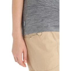 Icebreaker T-Shirt Femme - Tech Lite II Scoop Plume - Gritstone Hthr -Icebreaker icebreaker womens tech lite ii plume short sleeve scoop tee gritstone hthr 7 1384574