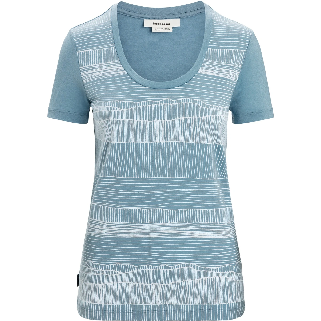 Icebreaker T-Shirt Femme - Tech Lite II Scoop Reflection Lines - Astral Blue 3 Icebreaker T-Shirt Femme - Tech Lite II Scoop Reflection Lines - Astral Blue – Image 3