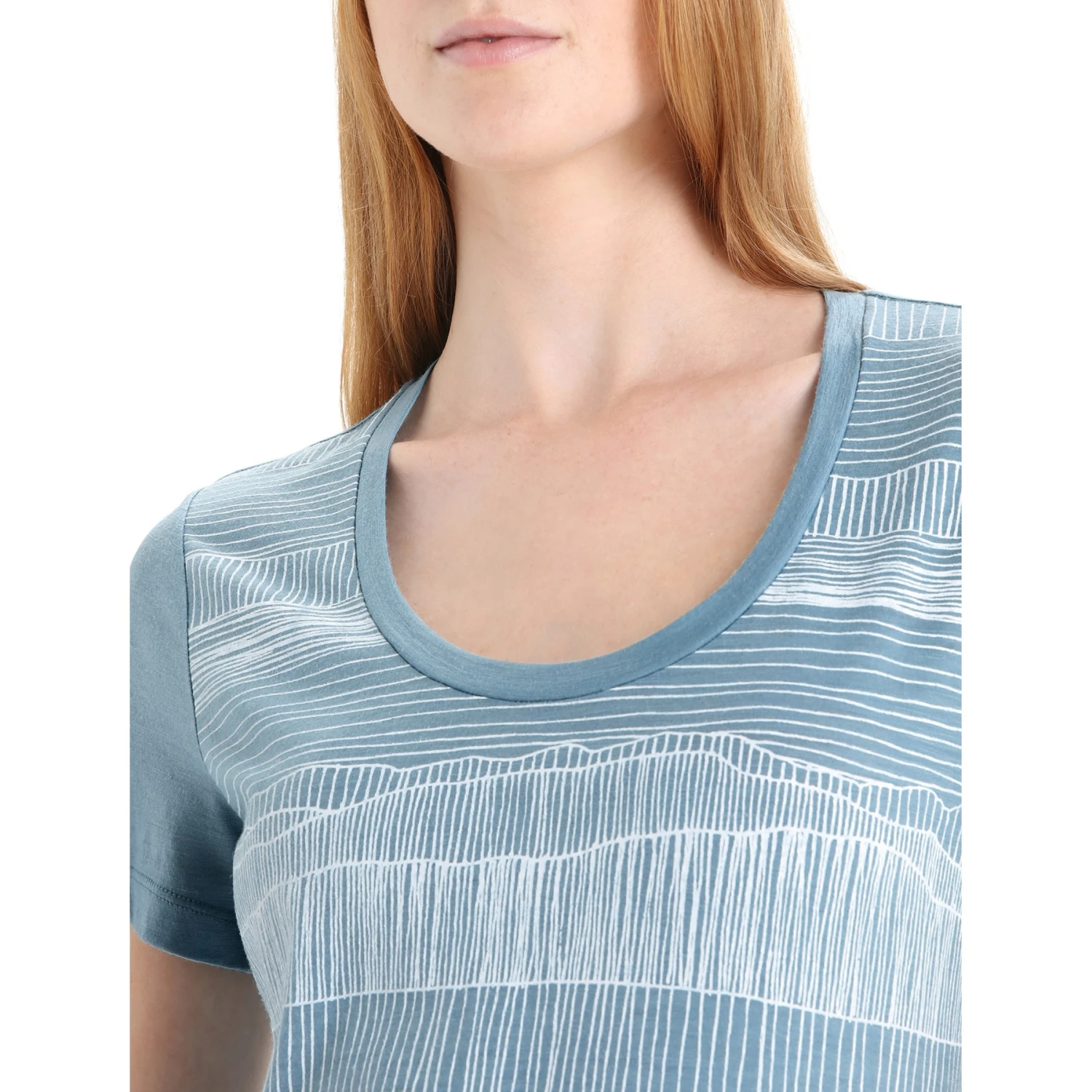 Icebreaker T-Shirt Femme - Tech Lite II Scoop Reflection Lines - Astral Blue 6 Icebreaker T-Shirt Femme - Tech Lite II Scoop Reflection Lines - Astral Blue – Image 6