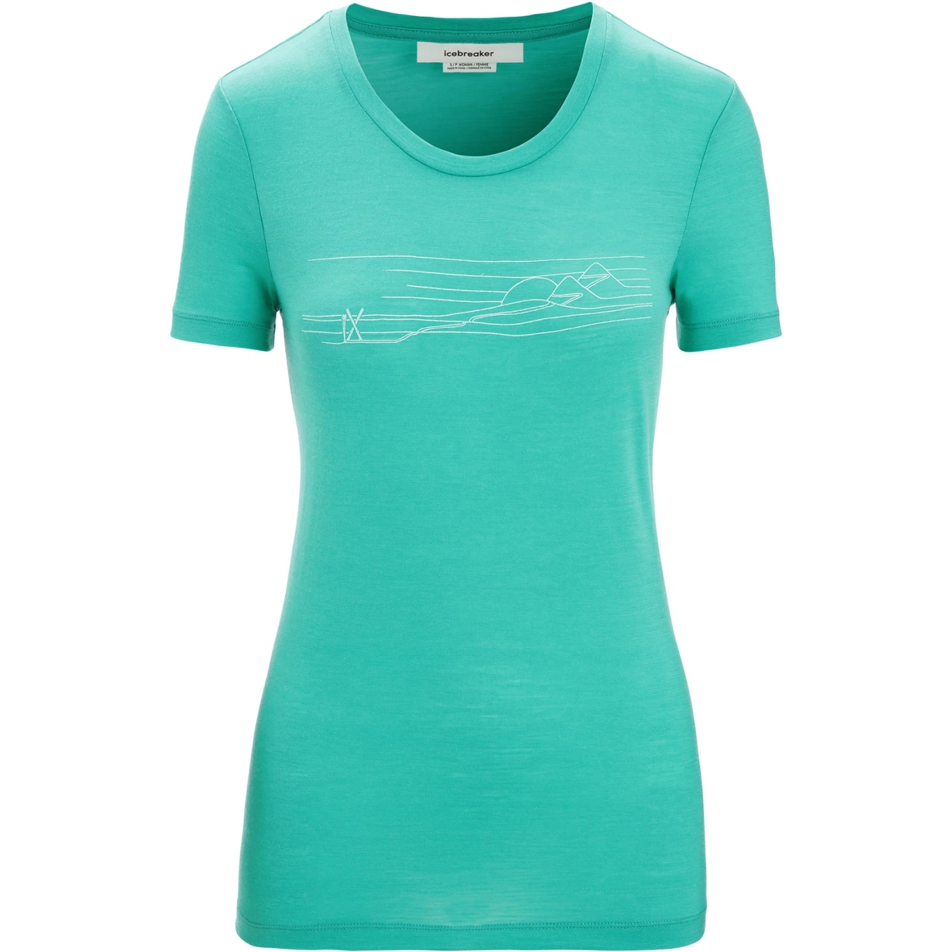 Icebreaker T-Shirt Femme - Tech Lite II Ski Stripes - Fresh 3 Icebreaker T-Shirt Femme - Tech Lite II Ski Stripes - Fresh – Image 3