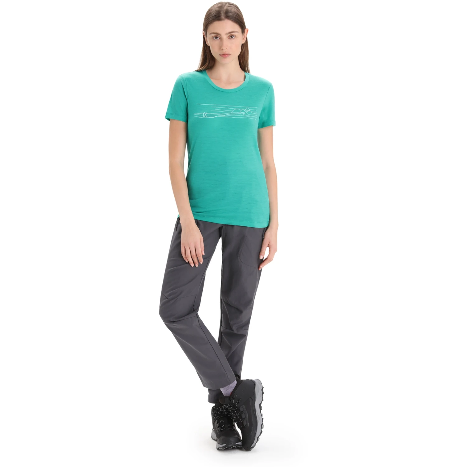 Icebreaker T-Shirt Femme - Tech Lite II Ski Stripes - Fresh 5 Icebreaker T-Shirt Femme - Tech Lite II Ski Stripes - Fresh – Image 5