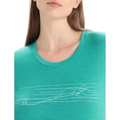 Icebreaker T-Shirt Femme - Tech Lite II Ski Stripes - Fresh 12 Icebreaker T-Shirt Femme - Tech Lite II Ski Stripes - Fresh -Icebreaker icebreaker womens tech lite ii ski stripes short sleeve tee fresh 6 1384688