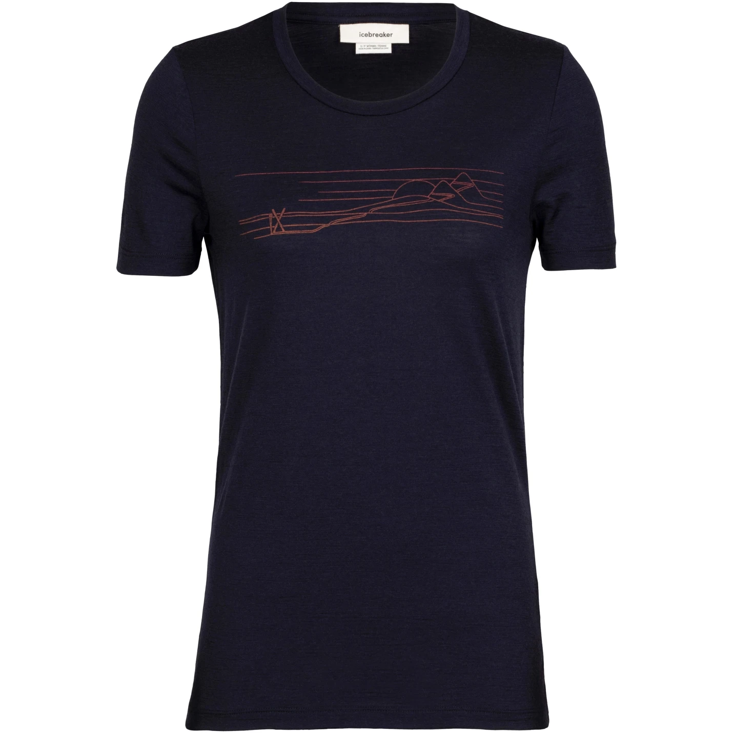 Icebreaker T-Shirt Femme - Tech Lite II Ski Stripes - Midnight Navy 3 Icebreaker T-Shirt Femme - Tech Lite II Ski Stripes - Midnight Navy – Image 3