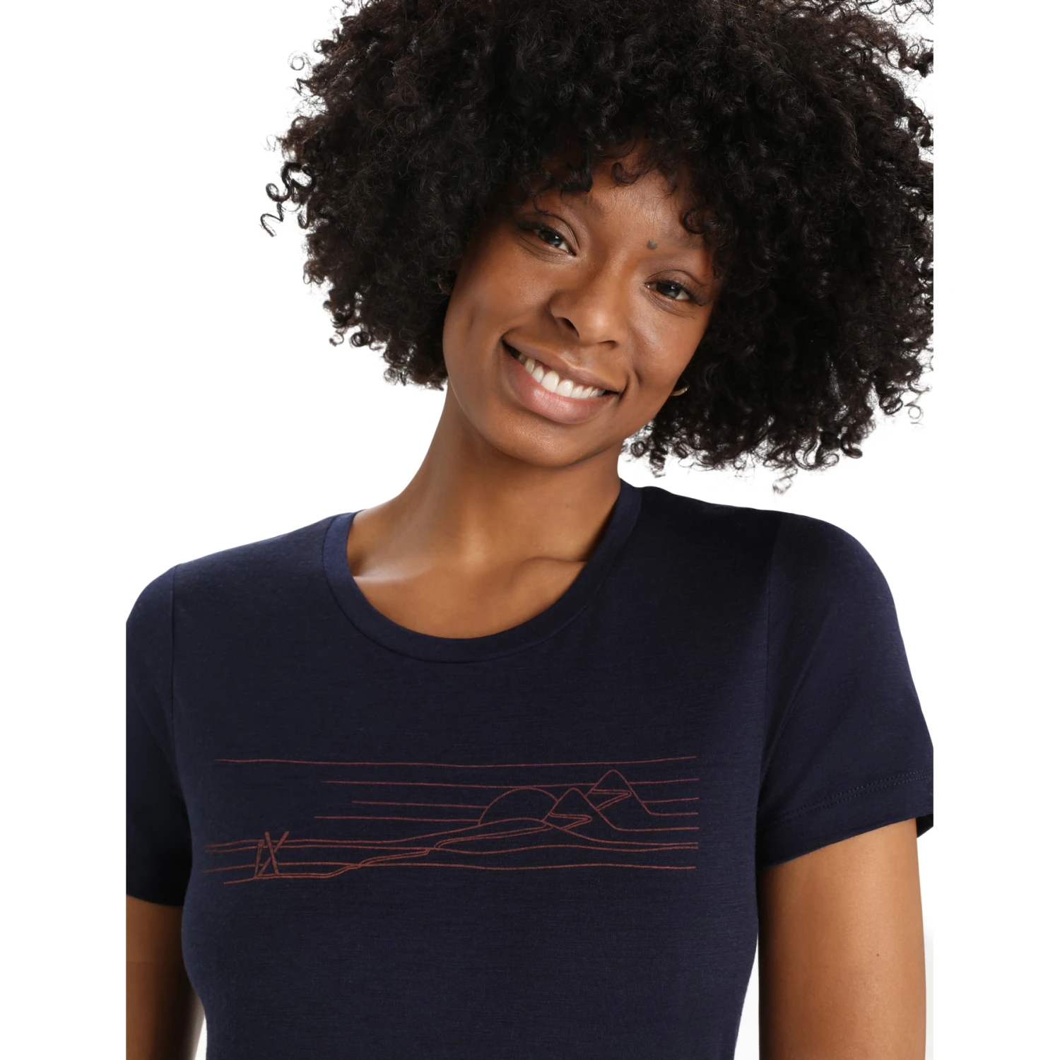 Icebreaker T-Shirt Femme - Tech Lite II Ski Stripes - Midnight Navy 4 Icebreaker T-Shirt Femme - Tech Lite II Ski Stripes - Midnight Navy – Image 4