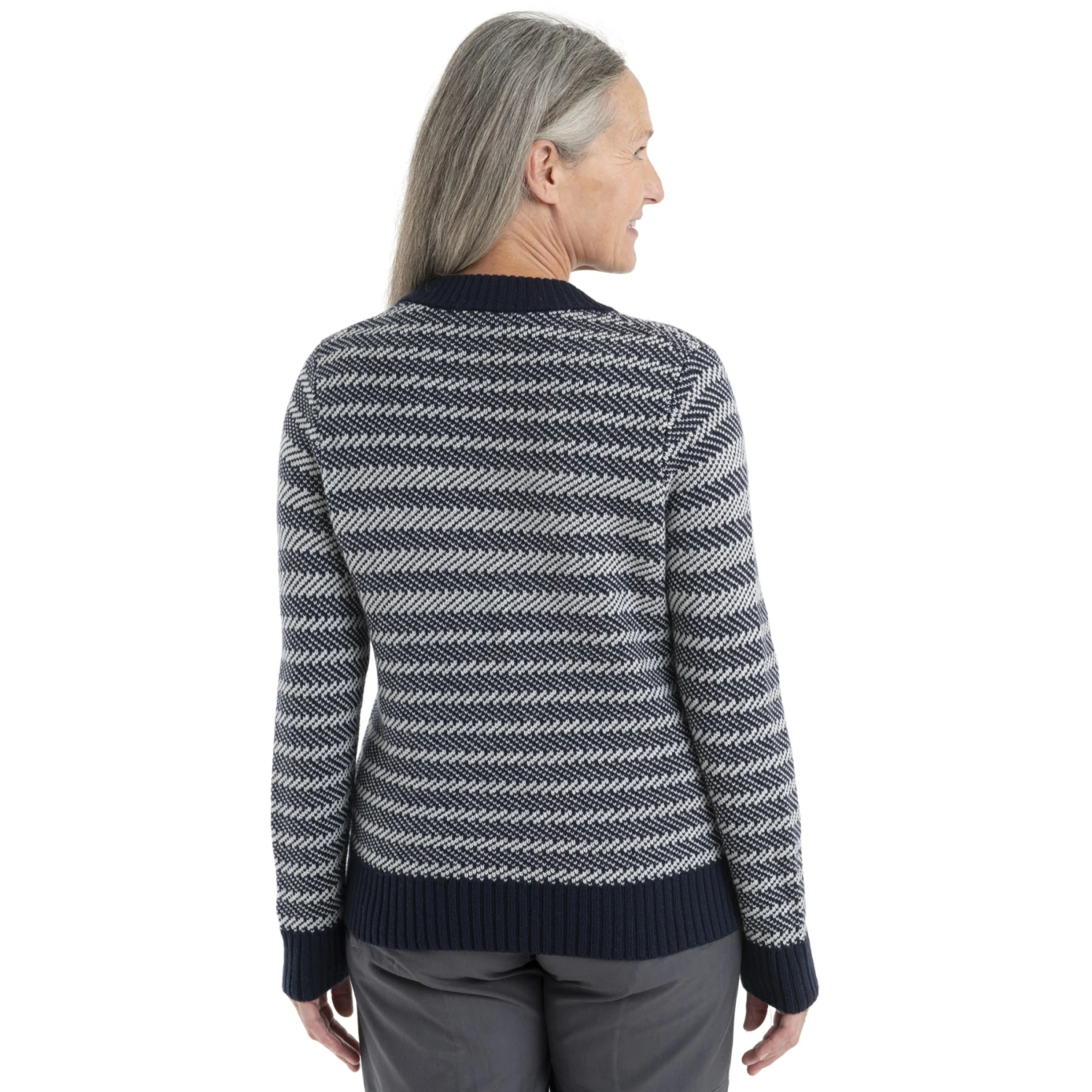 Icebreaker Pullover Femme - Waypoint Crewe - Midnight Navy/Snow/Stripe 2 Icebreaker Pullover Femme - Waypoint Crewe - Midnight Navy/Snow/Stripe â Image 2