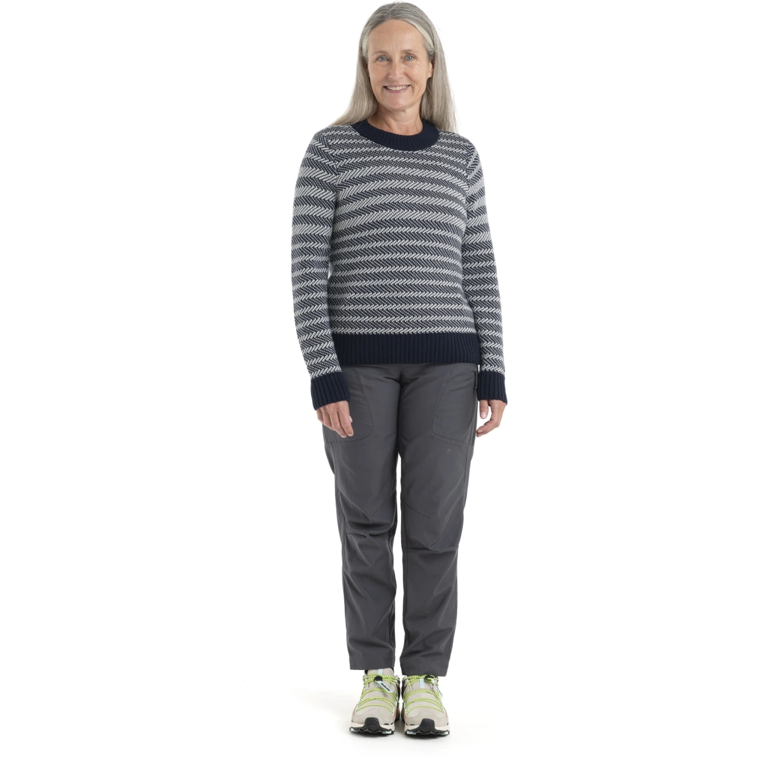 Icebreaker Pullover Femme - Waypoint Crewe - Midnight Navy/Snow/Stripe 5 Icebreaker Pullover Femme - Waypoint Crewe - Midnight Navy/Snow/Stripe â Image 5