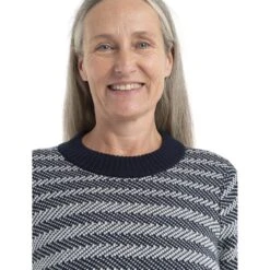 Icebreaker Pullover Femme - Waypoint Crewe - Midnight Navy/Snow/Stripe 12 Icebreaker Pullover Femme - Waypoint Crewe - Midnight Navy/Snow/Stripe -Icebreaker icebreaker womens waypoint crewe sweater midnight navy snow stripe model 4 1499277