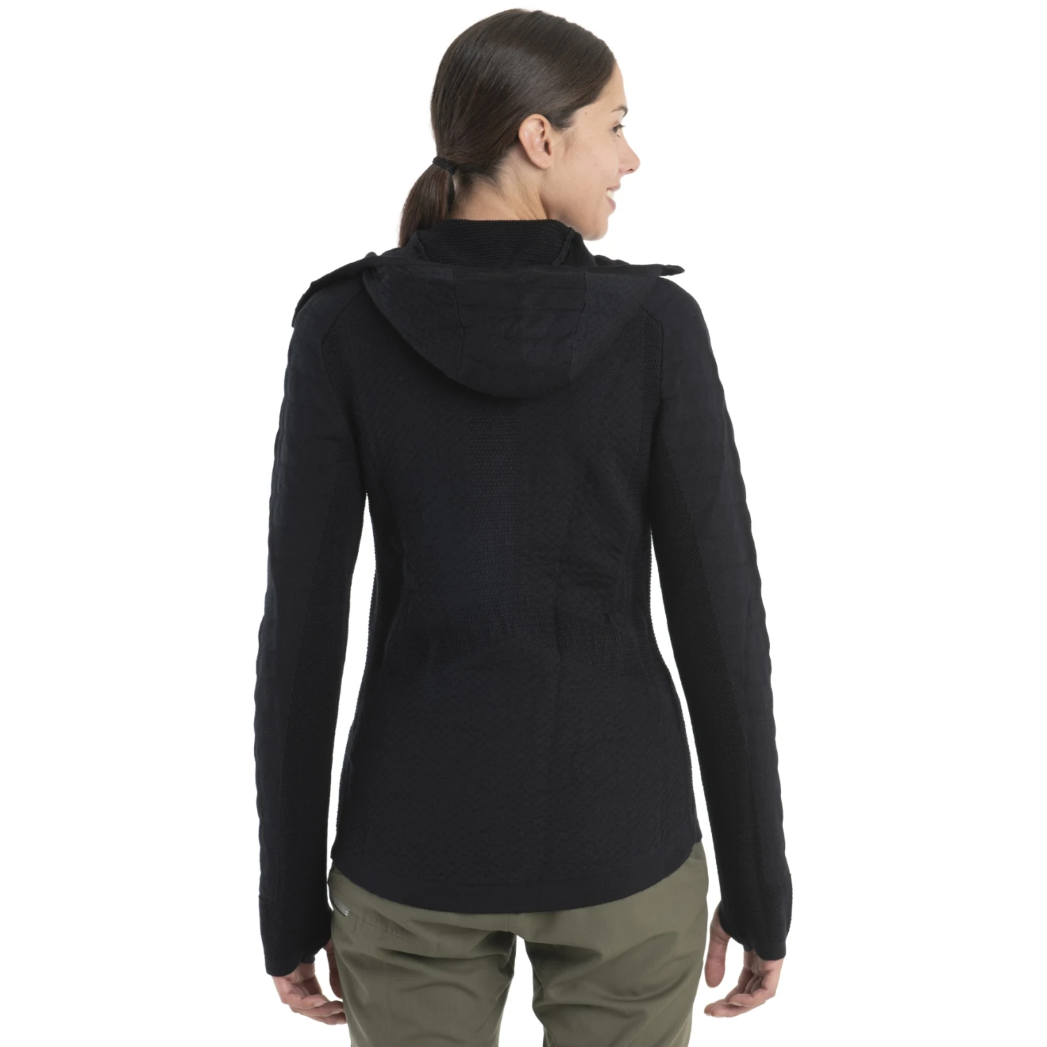 Icebreaker Veste à Capuche Femme - ZoneKnit™ Explore - Noir 2 Icebreaker Veste à Capuche Femme - ZoneKnit™ Explore - Noir – Image 2