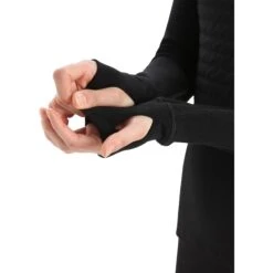 Icebreaker Haute à Capuche Femme - ZoneKnit™ Insulated - Noir -Icebreaker icebreaker womens zoneknit insulated long sleeve hoodie black 5 1271321