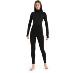 Icebreaker Haute à Capuche Femme - ZoneKnit™ Insulated - Noir -Icebreaker icebreaker womens zoneknit insulated long sleeve hoodie black 9 1271325