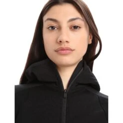 Icebreaker ZoneKnit™ Veste à Capuche Femme - Noir 11 Icebreaker ZoneKnit™ Veste à Capuche Femme - Noir -Icebreaker icebreaker womens zoneknit long sleeve zip hoodie black 3 1271273